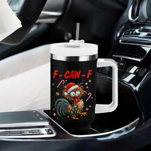 Funny F Caw F Chicken Meme Tumbler With Handle Christmas Gift - Print Your Wear