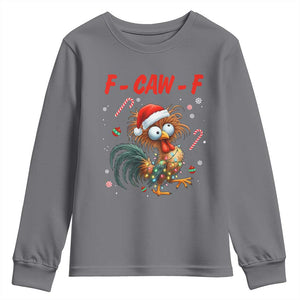 Funny F Caw F Chicken Meme Youth Sweatshirt Christmas Gift TS12 Charcoal Print Your Wear