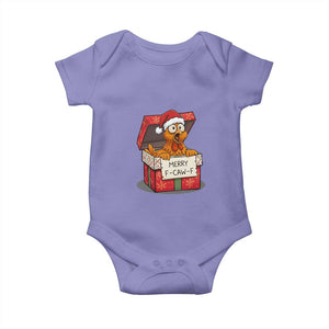Merry F Caw F Santa Chicken Baby Onesie Funny Christmas Gift TS12 Violet Print Your Wear