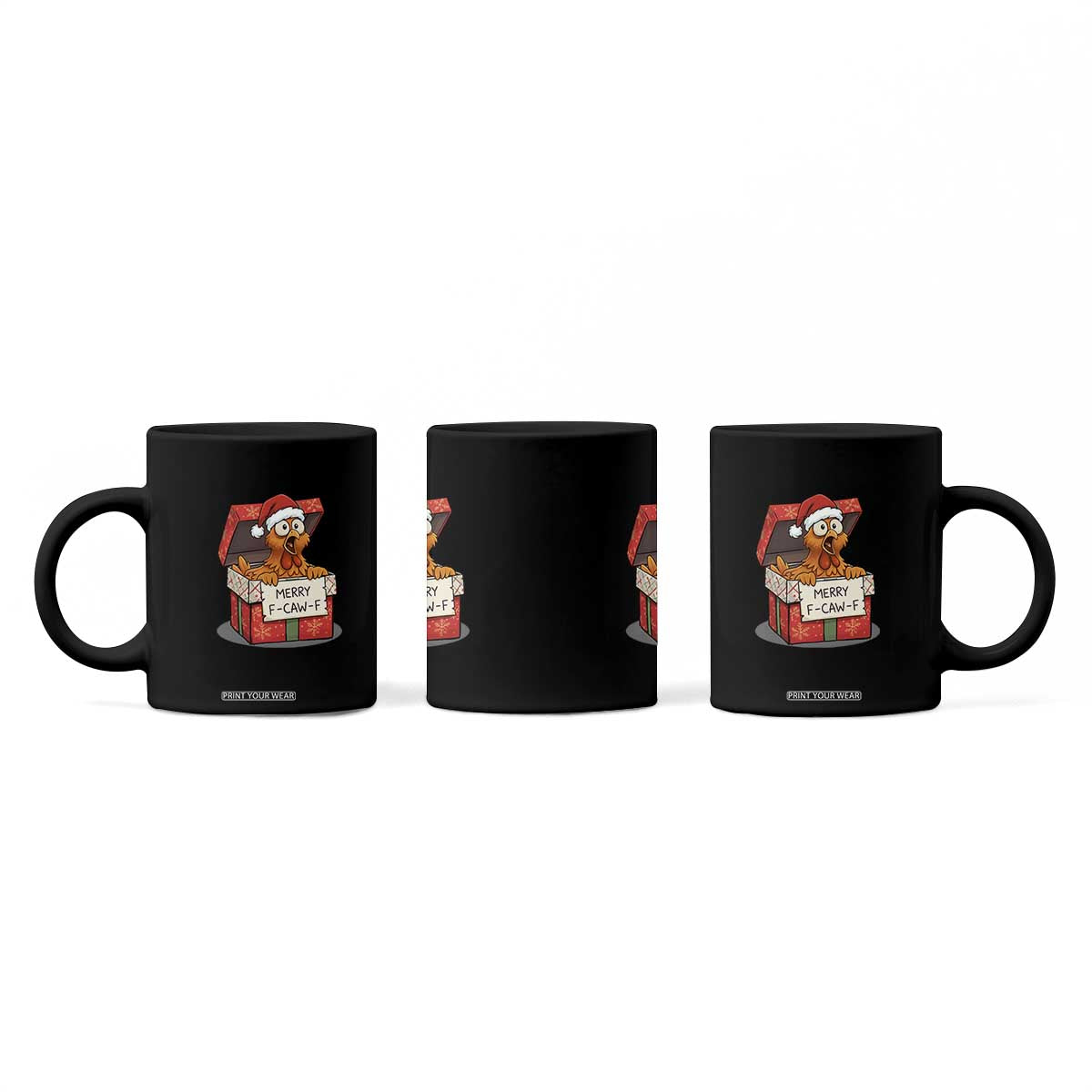 Merry F Caw F Santa Chicken Coffee Mug Funny Christmas Gift TS12 Print Your Wear