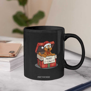 Merry F Caw F Santa Chicken Coffee Mug Funny Christmas Gift - Print Your Wear