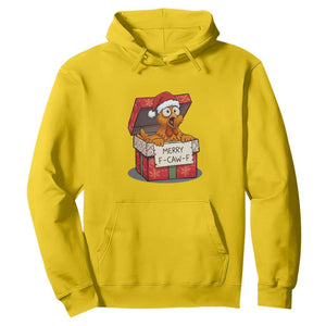 Merry F Caw F Santa Chicken Hoodie Funny Christmas Gift - Print Your Wear