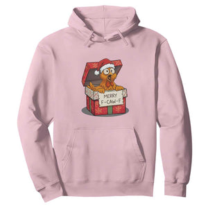 Merry F Caw F Santa Chicken Hoodie Funny Christmas Gift TS12 Light Pink Print Your Wear