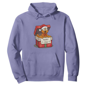Merry F Caw F Santa Chicken Hoodie Funny Christmas Gift TS12 Violet Print Your Wear