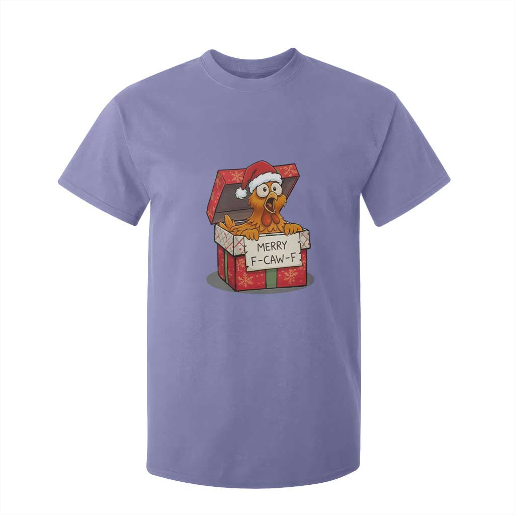 Merry F Caw F Santa Chicken T Shirt For Kid Funny Christmas Gift TS12 Violet Print Your Wear