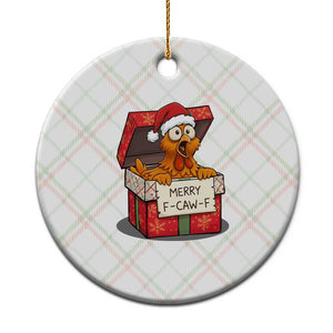 Merry F Caw F Santa Chicken Ceramic Ornament Funny Xmas Gift TS12 1pc Christmas Plaid Print Your Wear