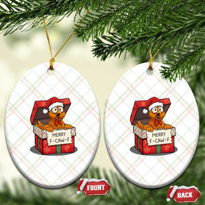 Merry F Caw F Santa Chicken Ceramic Ornament Funny Xmas Gift TS12 Print Your Wear