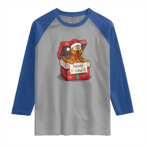 Merry F Caw F Santa Chicken Raglan Shirt Funny Christmas Gift TS12 Sport Gray Royal Print Your Wear