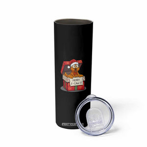 Merry F Caw F Santa Chicken Skinny Tumbler Funny Christmas Gift - Print Your Wear
