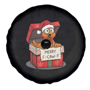 Merry F Caw F Santa Chicken Spare Tire Cover Funny Christmas Gift - Print Your Wear