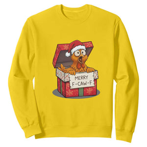Merry F Caw F Santa Chicken Sweatshirt Funny Christmas Gift TS12 Daisy Print Your Wear