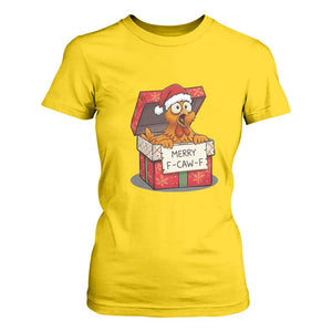 Merry F Caw F Santa Chicken T Shirt For Women Funny Christmas Gift TS12 Daisy Print Your Wear