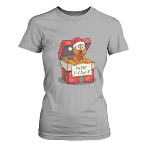 Merry F Caw F Santa Chicken T Shirt For Women Funny Christmas Gift TS12 Sport Gray Print Your Wear