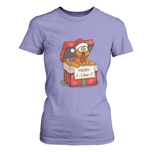 Merry F Caw F Santa Chicken T Shirt For Women Funny Christmas Gift TS12 Violet Print Your Wear