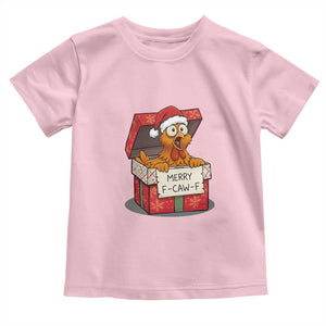 Merry F Caw F Santa Chicken Toddler T Shirt Funny Christmas Gift TS12 Light Pink Print Your Wear