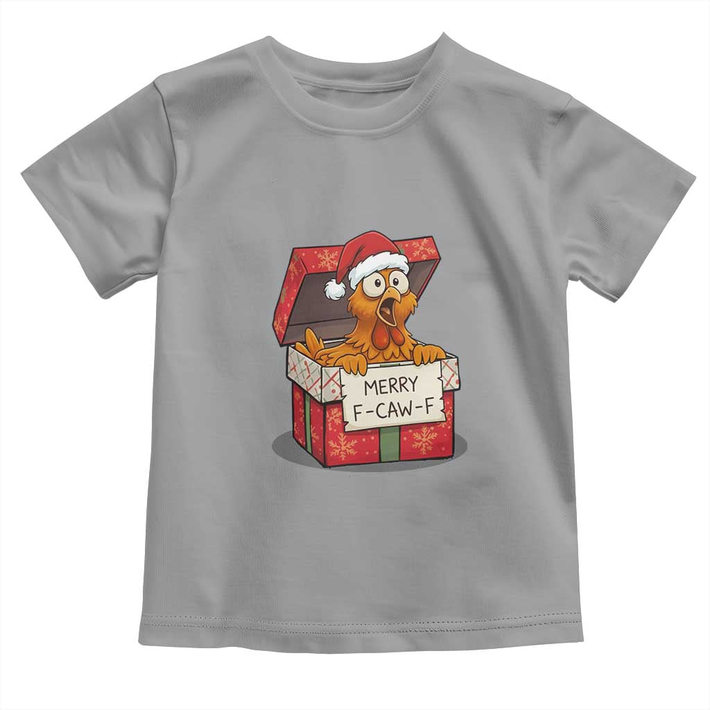 Merry F Caw F Santa Chicken Toddler T Shirt Funny Christmas Gift TS12 Sport Gray Print Your Wear