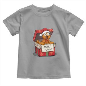 Merry F Caw F Santa Chicken Toddler T Shirt Funny Christmas Gift TS12 Sport Gray Print Your Wear
