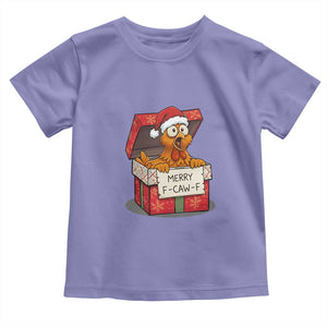Merry F Caw F Santa Chicken Toddler T Shirt Funny Christmas Gift TS12 Violet Print Your Wear