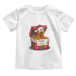Merry F Caw F Santa Chicken Toddler T Shirt Funny Christmas Gift TS12 White Print Your Wear
