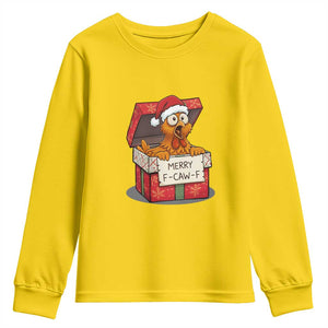 Merry F Caw F Santa Chicken Youth Sweatshirt Funny Christmas Gift TS12 Daisy Print Your Wear
