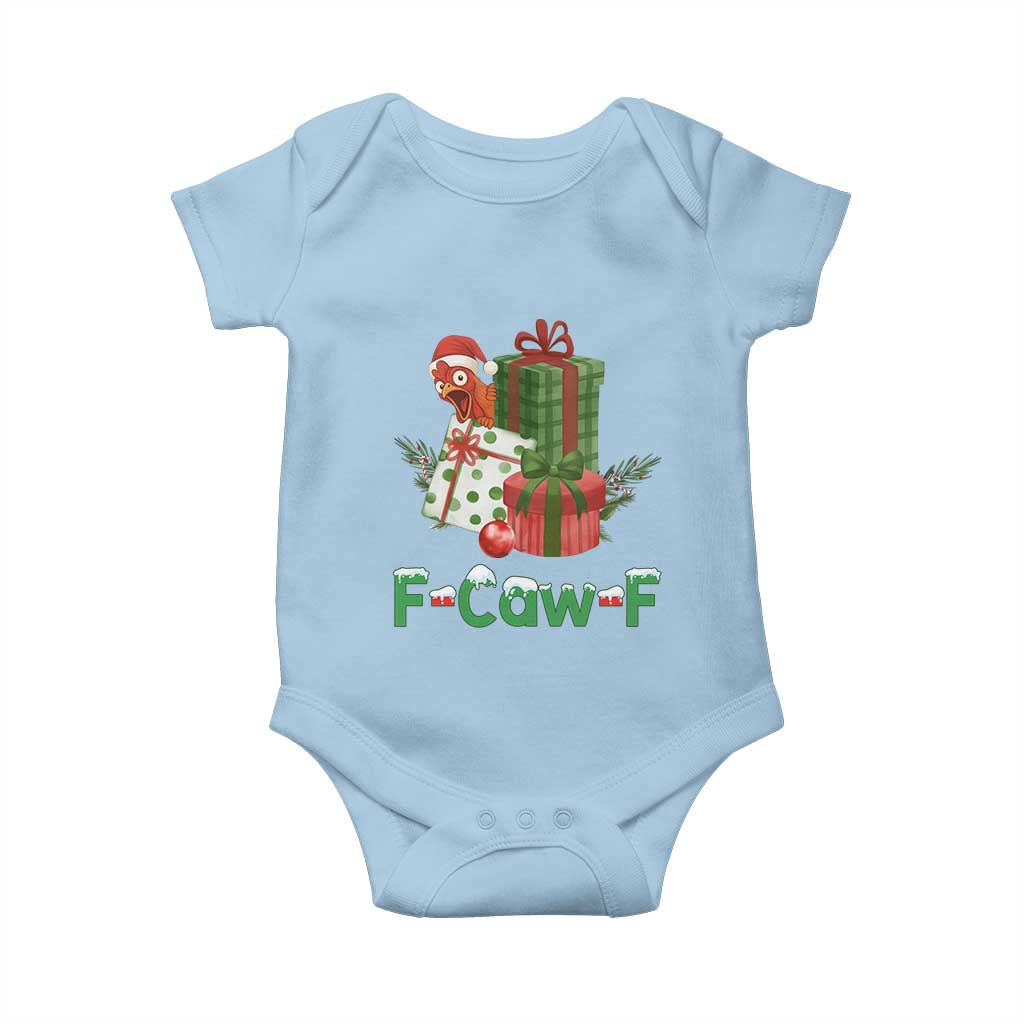F Caw F Chicken Baby Onesie Funny Farm Life Holiday Gift TS12 Light Blue Print Your Wear