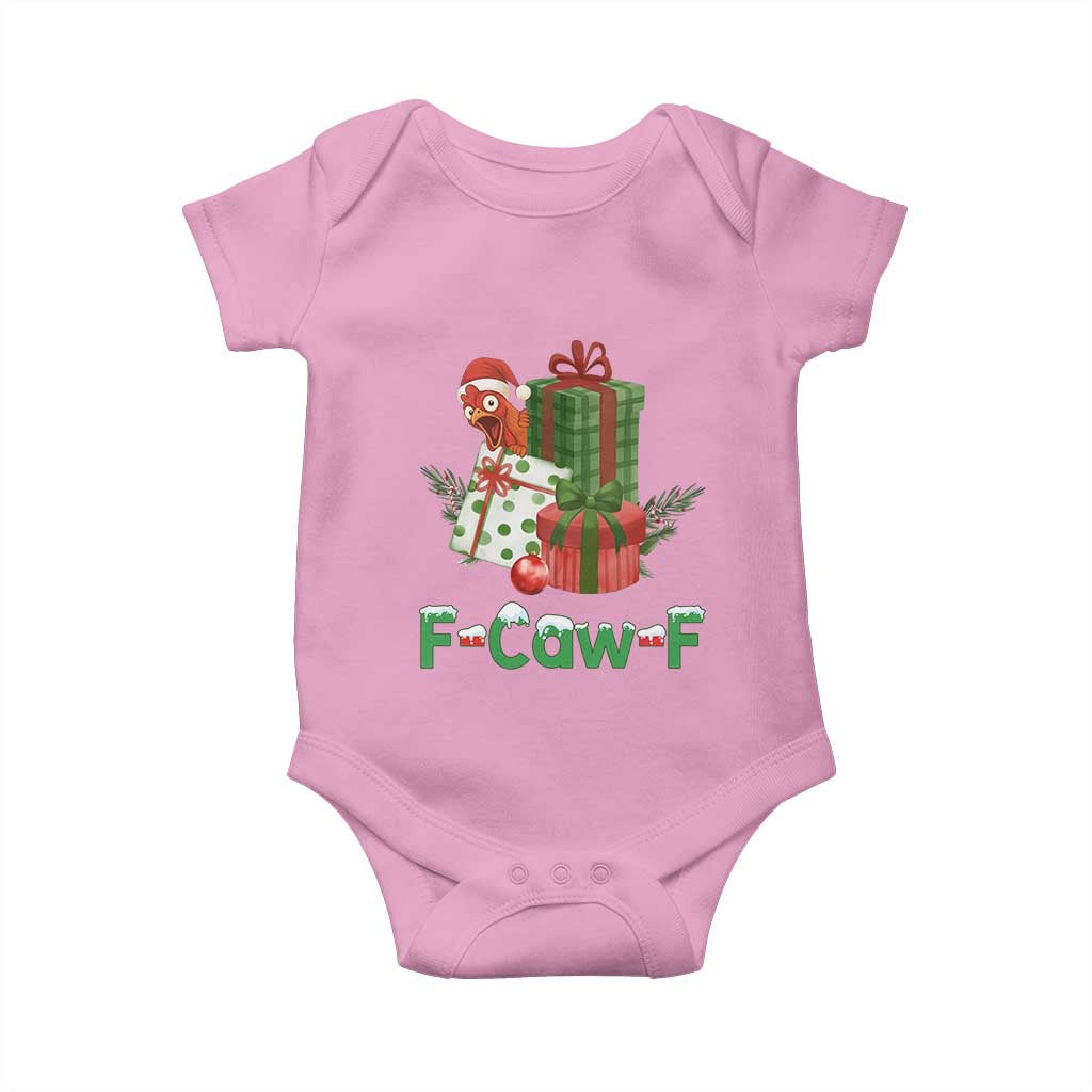 F Caw F Chicken Baby Onesie Funny Farm Life Holiday Gift TS12 Light Pink Print Your Wear