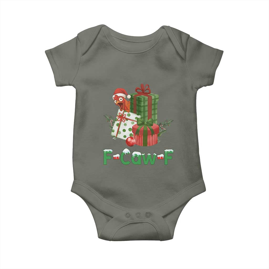 F Caw F Chicken Baby Onesie Funny Farm Life Holiday Gift TS12 Military Green Print Your Wear