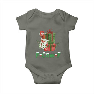 F Caw F Chicken Baby Onesie Funny Farm Life Holiday Gift TS12 Military Green Print Your Wear