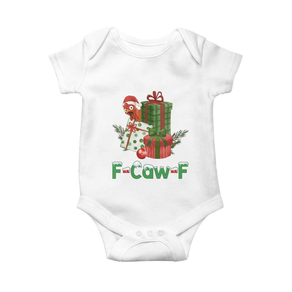 F Caw F Chicken Baby Onesie Funny Farm Life Holiday Gift TS12 White Print Your Wear