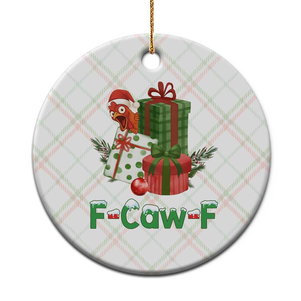 F Caw F Chicken Ceramic Ornament Funny Farm Life Holiday Gift TS12 1pc Christmas Plaid Print Your Wear