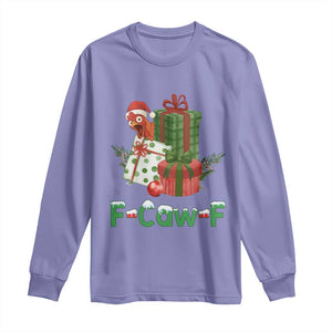 F Caw F Chicken Long Sleeve Shirt Funny Farm Life Holiday Gift TS12 Violet Print Your Wear