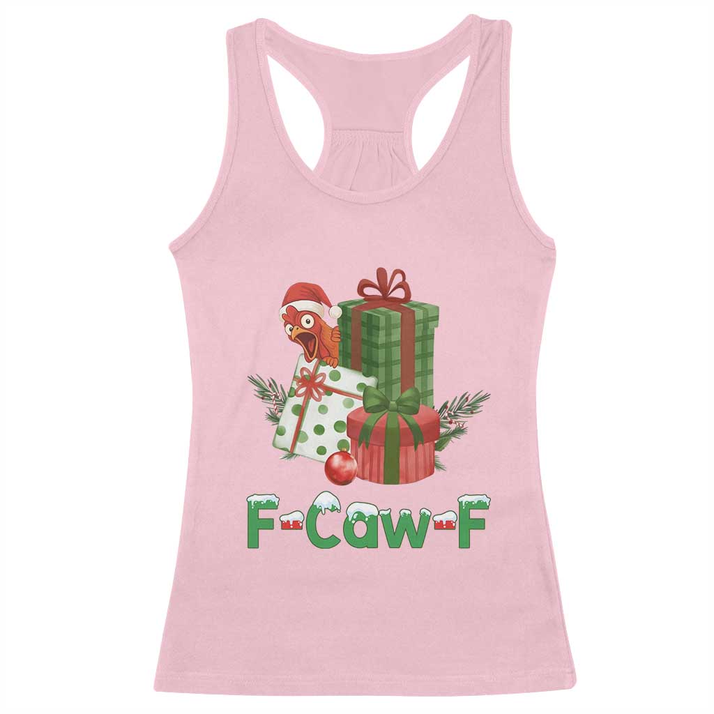 F Caw F Chicken Racerback Tank Top Funny Farm Life Holiday Gift TS12 Light Pink Print Your Wear