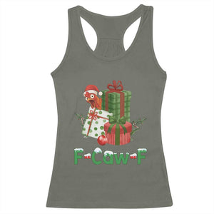 F Caw F Chicken Racerback Tank Top Funny Farm Life Holiday Gift TS12 Military Green Print Your Wear