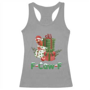F Caw F Chicken Racerback Tank Top Funny Farm Life Holiday Gift TS12 Sport Gray Print Your Wear