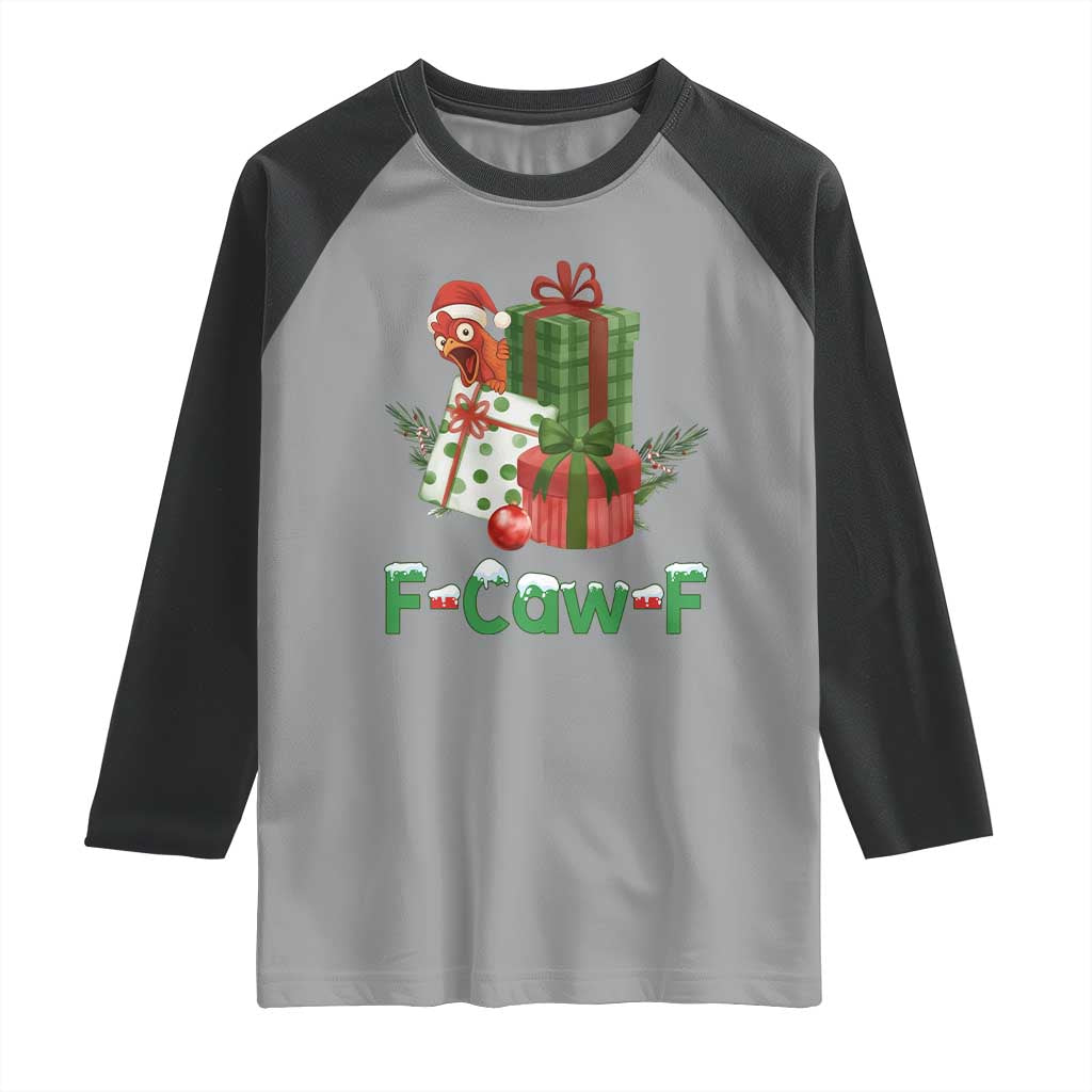 F Caw F Chicken Raglan Shirt Funny Farm Life Holiday Gift TS12 Sport Gray Black Print Your Wear