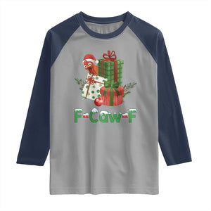 F Caw F Chicken Raglan Shirt Funny Farm Life Holiday Gift TS12 Sport Gray Navy Print Your Wear
