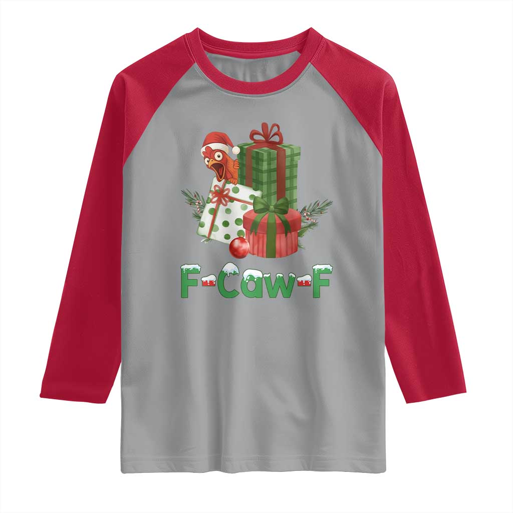 F Caw F Chicken Raglan Shirt Funny Farm Life Holiday Gift TS12 Sport Gray Red Print Your Wear