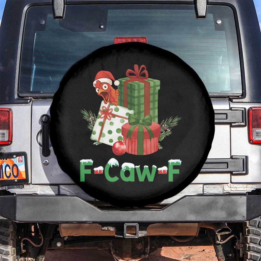 F Caw F Chicken Spare Tire Cover Funny Farm Life Holiday Gift TS12 No hole Black Print Your Wear