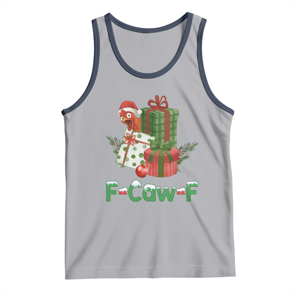 F Caw F Chicken Tank Top Funny Farm Life Holiday Gift TS12 Athletic Heather Navy Print Your Wear