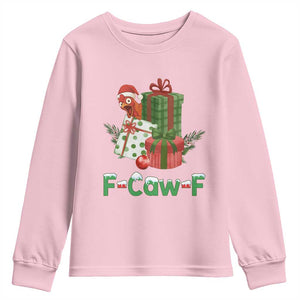 F Caw F Chicken Youth Sweatshirt Funny Farm Life Holiday Gift TS12 Light Pink Print Your Wear