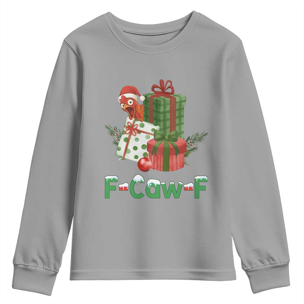 F Caw F Chicken Youth Sweatshirt Funny Farm Life Holiday Gift TS12 Sport Gray Print Your Wear