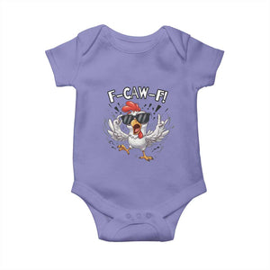 Funny F Caw F Chicken Sarcastic Joke Gift Baby Onesie TS12 Violet Print Your Wear