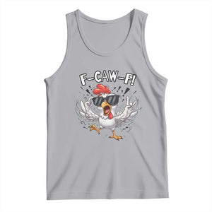 Funny F Caw F Chicken Sarcastic Joke Gift Tank Top TS12 Athletic Heather Print Your Wear