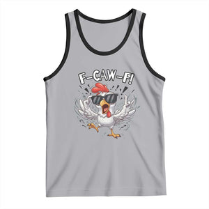 Funny F Caw F Chicken Sarcastic Joke Gift Tank Top TS12 Athletic Heather Black Print Your Wear