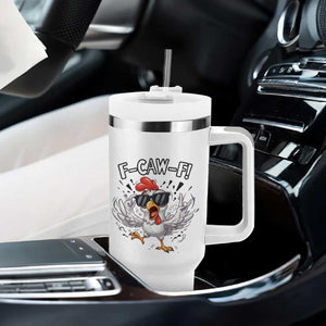 Funny F Caw F Chicken Sarcastic Joke Gift Tumbler With Handle TS12 Print Your Wear