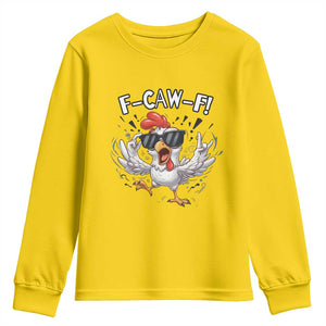 Funny F Caw F Chicken Sarcastic Joke Gift Youth Sweatshirt TS12 Daisy Print Your Wear