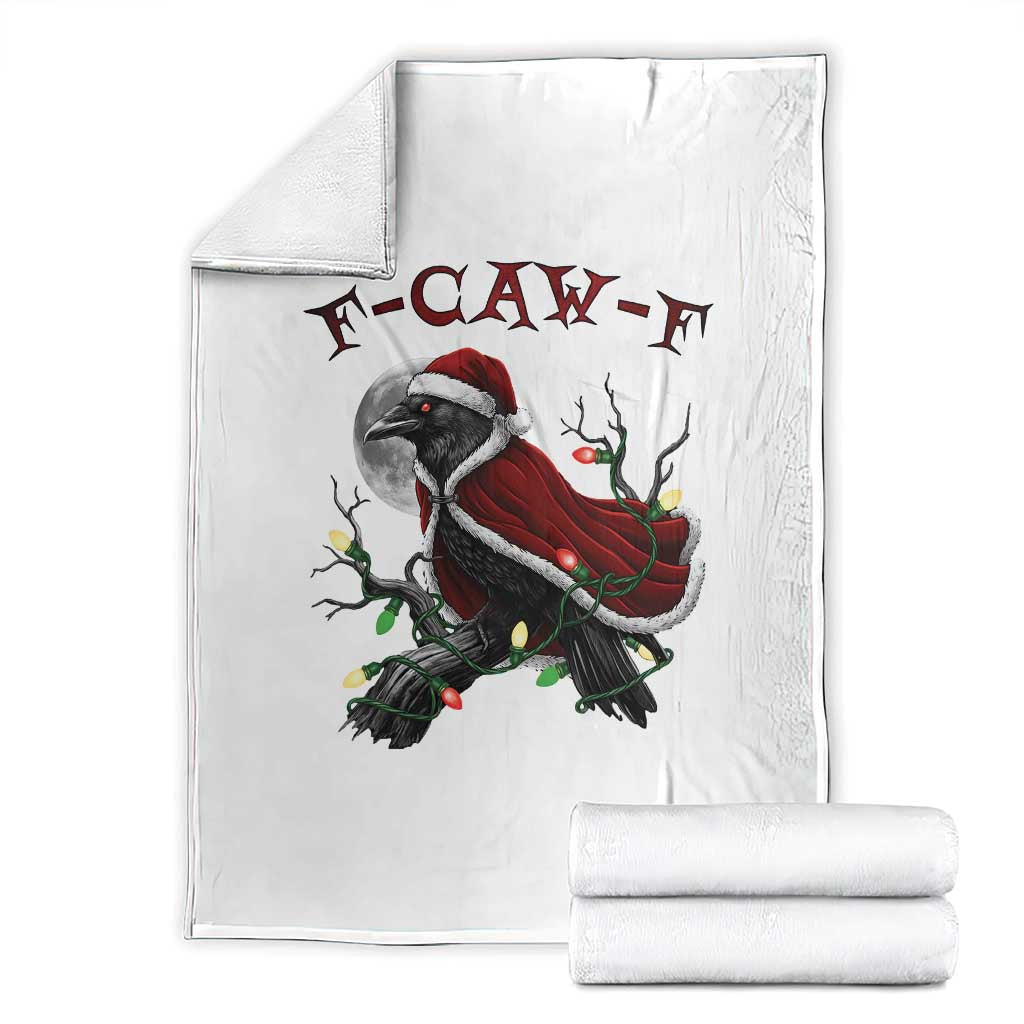 F Caw F Raven Sarcastic Joke Throw Blanket Holiday Gag Gift - Print Your Wear