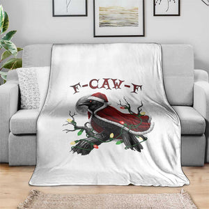 F Caw F Raven Sarcastic Joke Throw Blanket Holiday Gag Gift - Print Your Wear