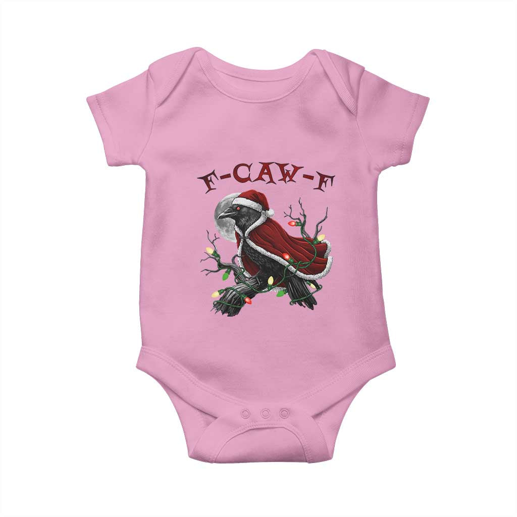 F Caw F Raven Sarcastic Joke Baby Onesie Holiday Gag Gift TS12 Light Pink Print Your Wear