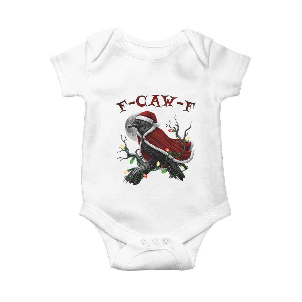 F Caw F Raven Sarcastic Joke Baby Onesie Holiday Gag Gift - Print Your Wear
